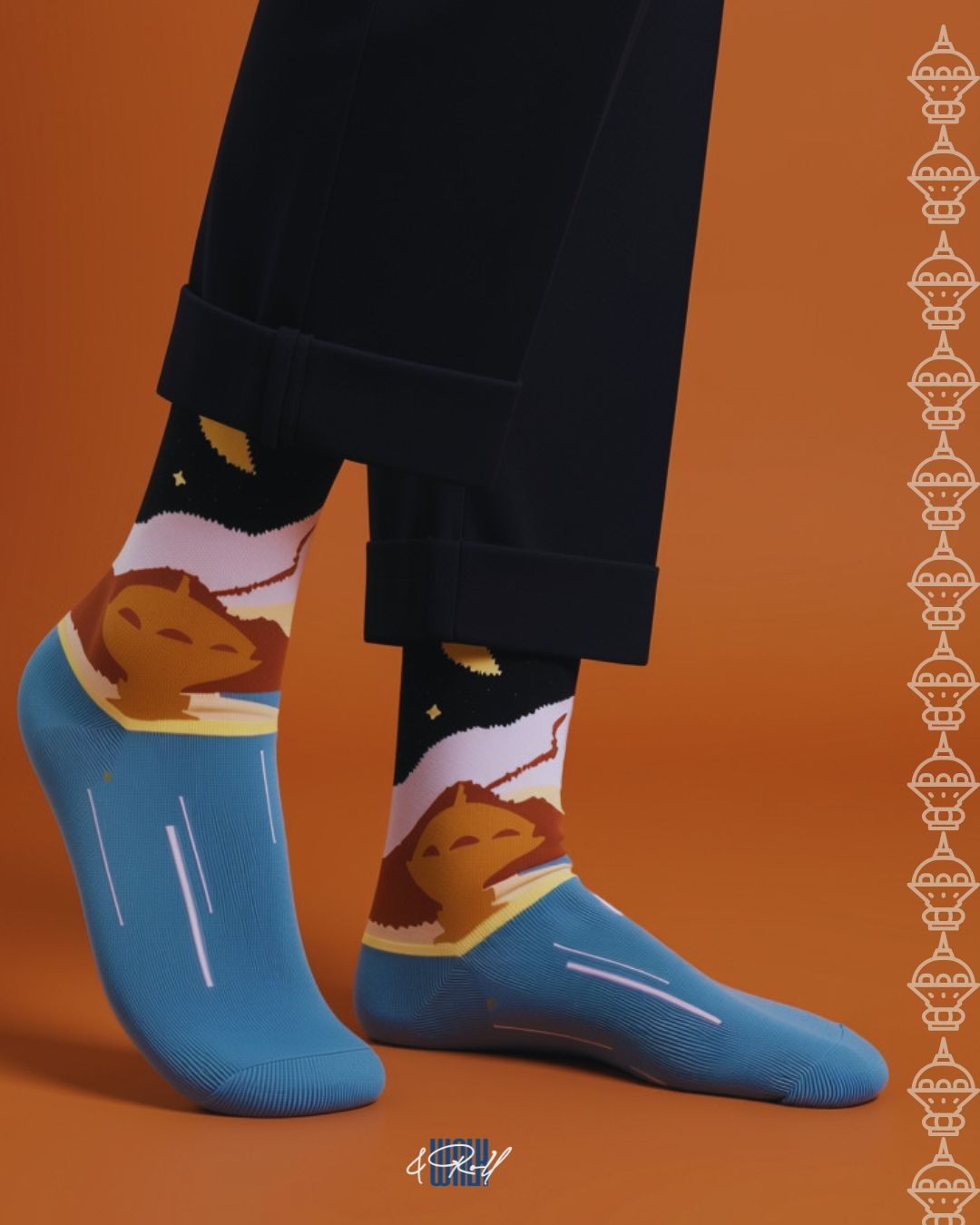 Mutrah Long Length Free SizeSocks, Walk & Roll Exclusive