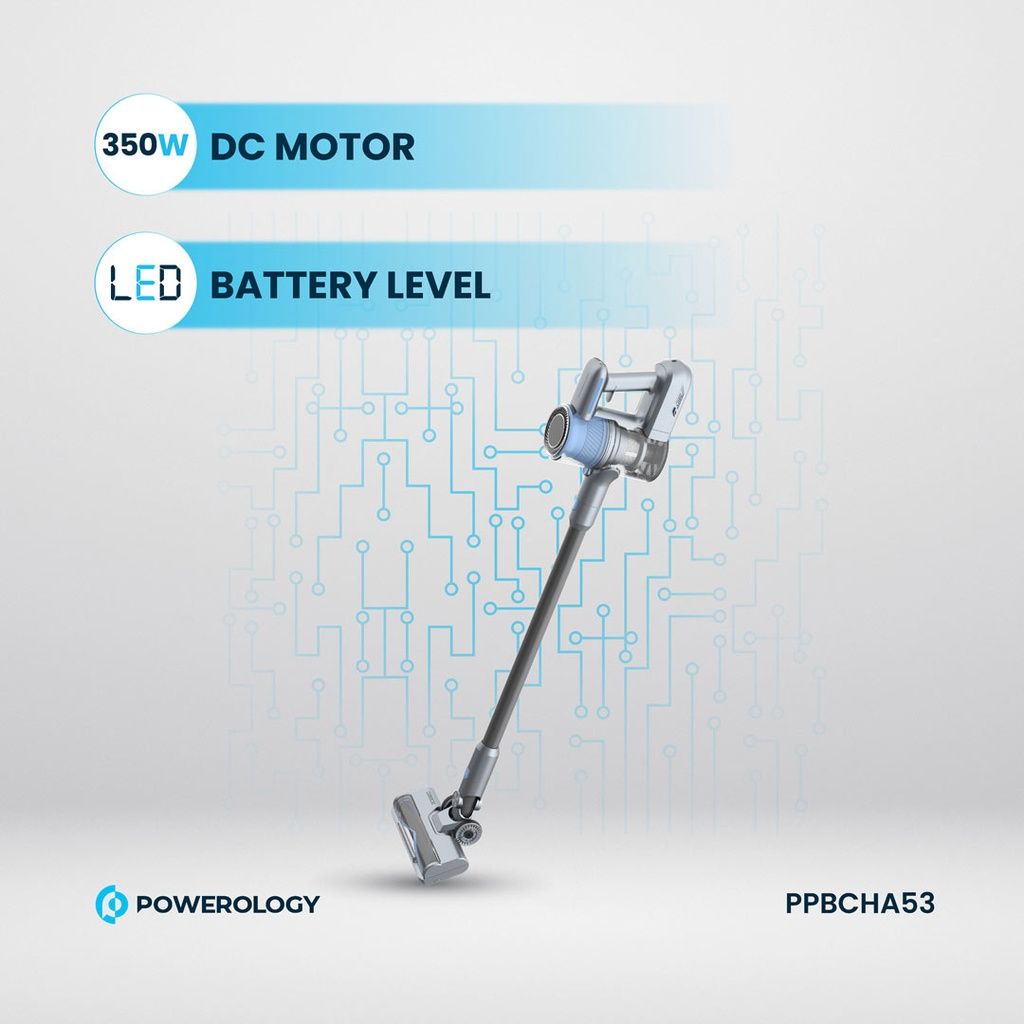 Powerology Cordless Stick Vacuum Cleaner with Detachable Battery, Dark Gray