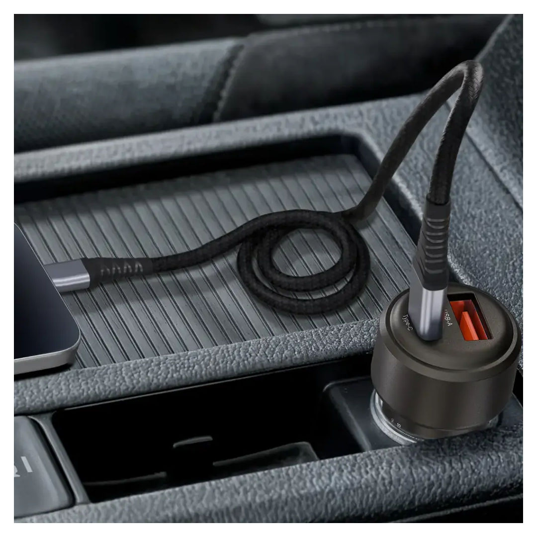 Levelo Nori Mini 60W Car Charger, Gun Grey