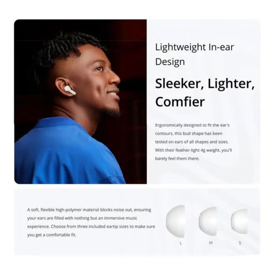 Realme T100 Buds True Wireless Earbuds with AI Environmental Noise Cancellation, White