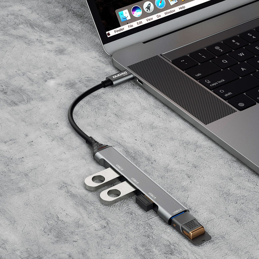 DUDAO A16T-G 4in1 Hub Type-C into 4 USB Ports Concentrator