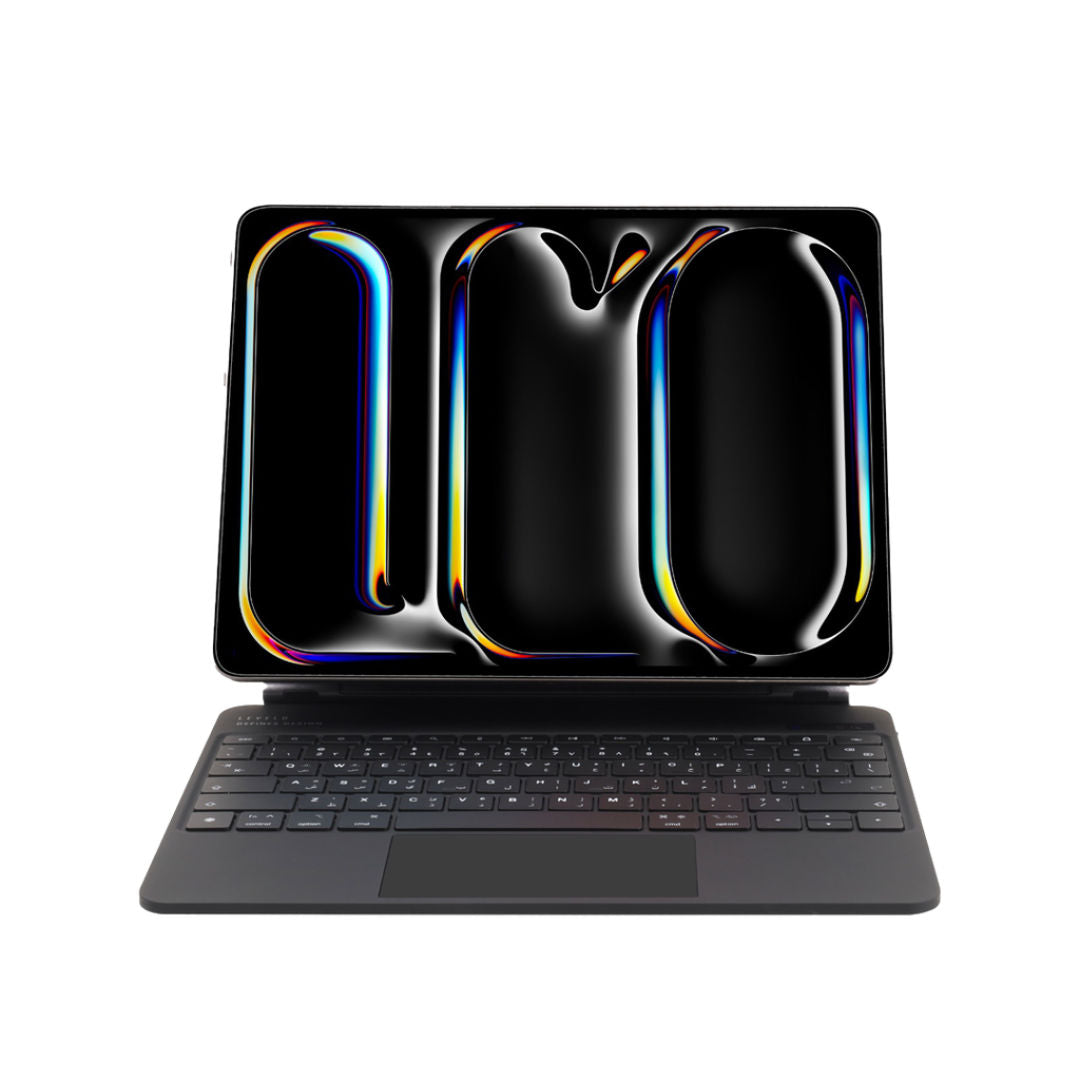 Levelo AeroBoard Saffanio Leather Wireless Keyboard, Adjustable Angle To 130°, For Apple iPad Pro 11", 12.9" & 13" Model, Black