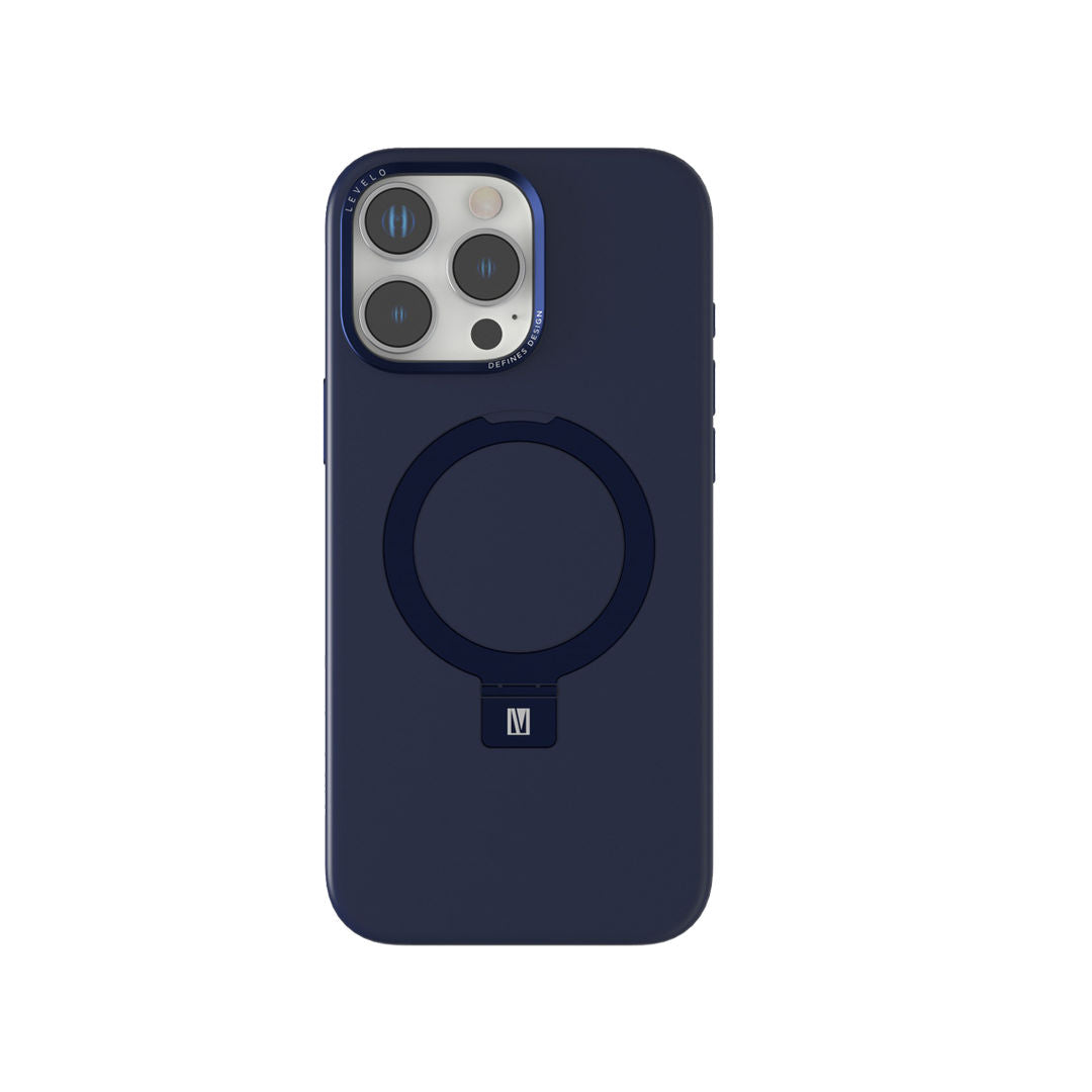 Levelo Iris Pro Magsafe Liquide Silicone Case for iPhone 16 Pro Max, Blue