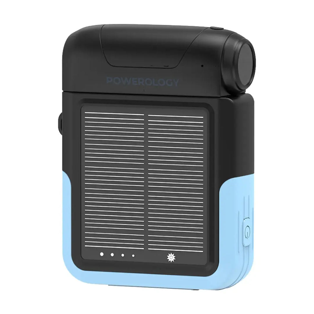 Powerology Sante 10000mAh Solar Power Bank, Black