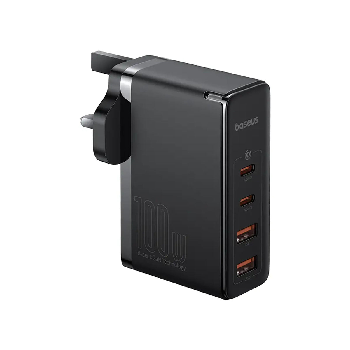 Baseus 100w 4-in-1 GaN5 Pro Fast Charger With 2xUSB-C & 2xUSB-A Ports, Black