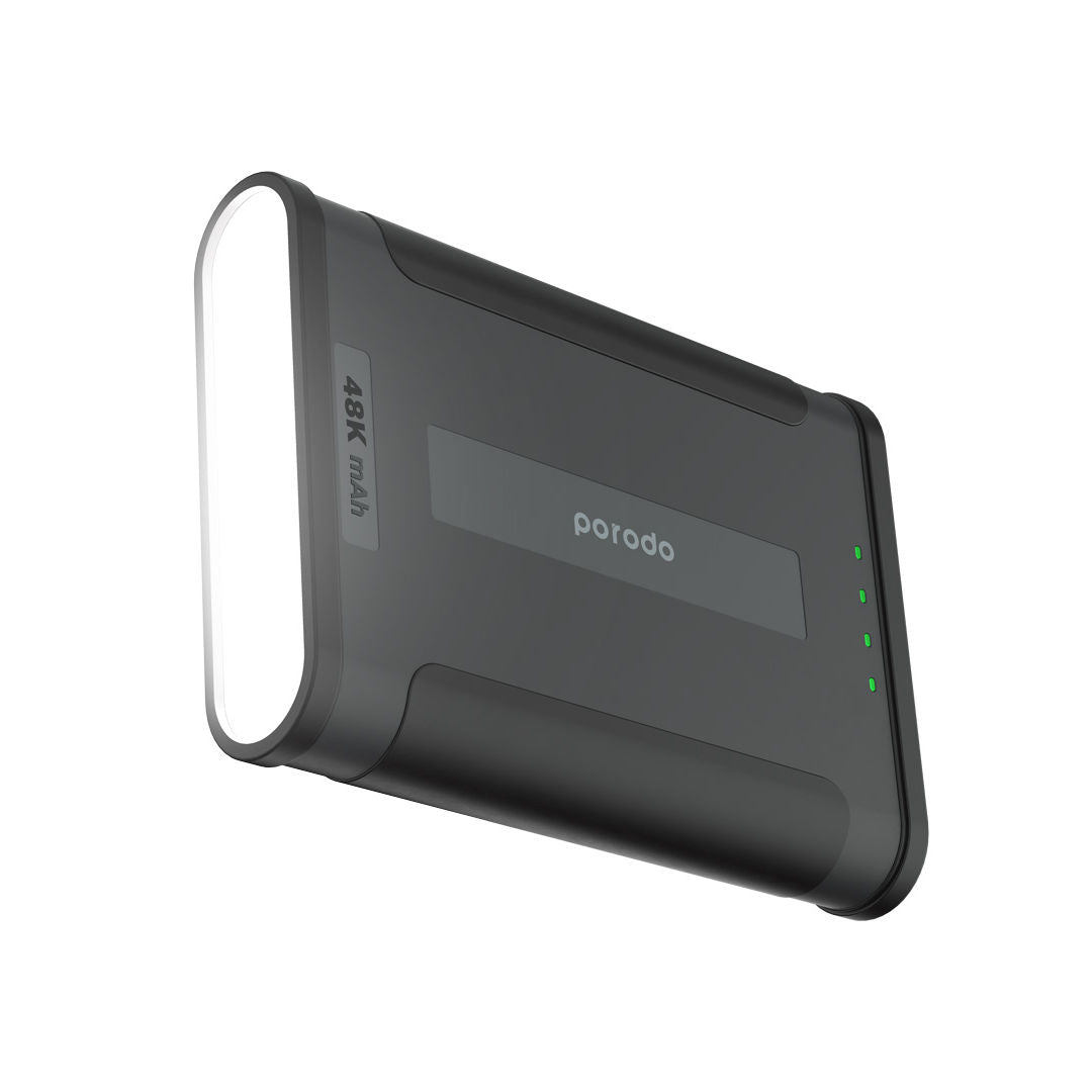 Porodo Outdoor Power Bank 48000mAh PD 60W with QC 3.0, DC Output & Flashlight