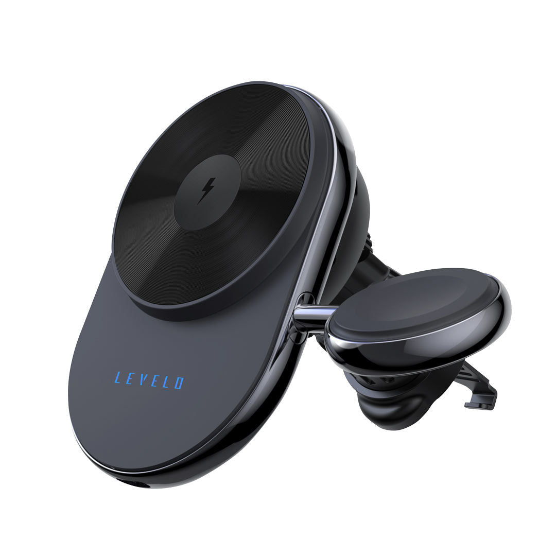 Levelo Siena 2 In 1 Wireless Car Charger, Black