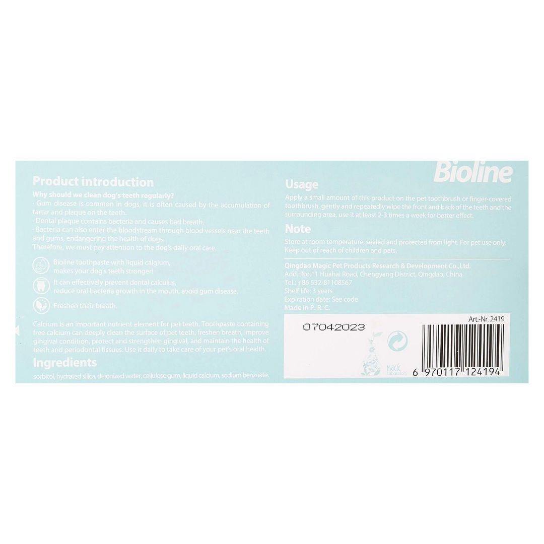 Bioline Dental Hygiene Set For Dogs & Cats With Liquid Calcium, 50gm
