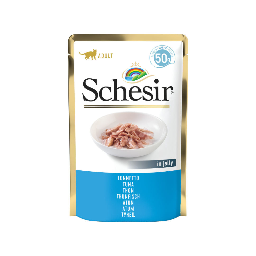 Schesir Tuna Jelly wet Cat Food Pouch, 85gm