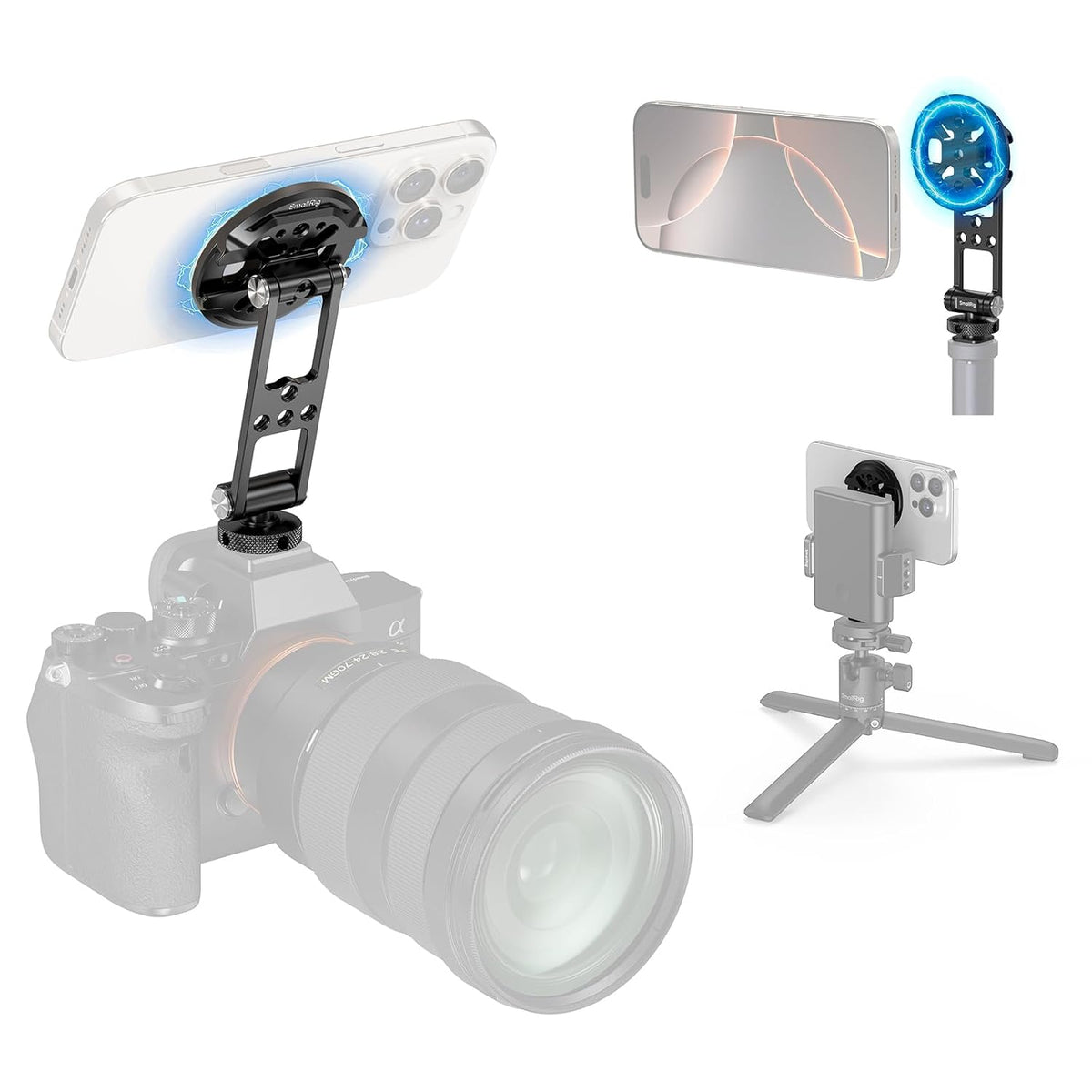 SmallRig Adjustable Smartphone Holder Clamp with Integrated Cold Shoe Mount
