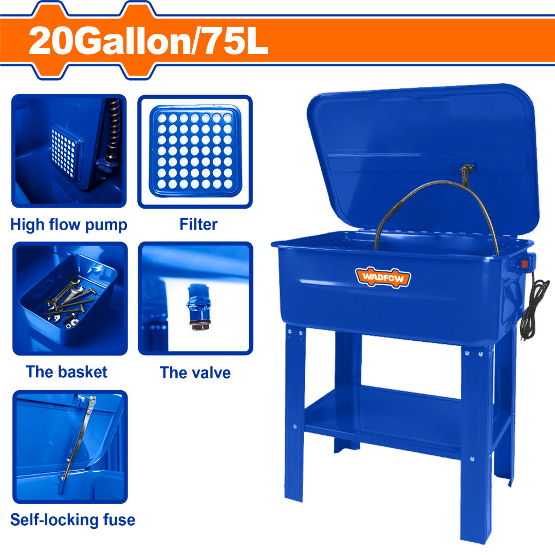 WADFOW Parts Washer, 20 Gallon / 75L, 220–240 V ~ 50Hz, 23kg