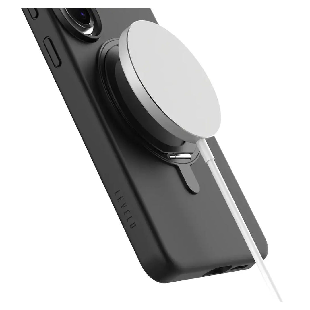 Levelo Iris Pro MagSafe Liquid Silicone Case For Samsung S26 Ultra, Black