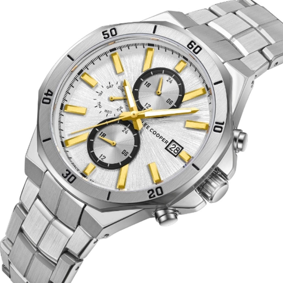 Lee Cooper Men's MultiFunction Silver Dial Watch, LC08087.330