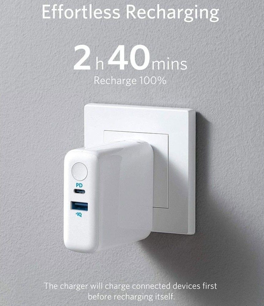 Anker PowerCore III Fusion Charger + Power Bank 5000mAh PD 18W, White