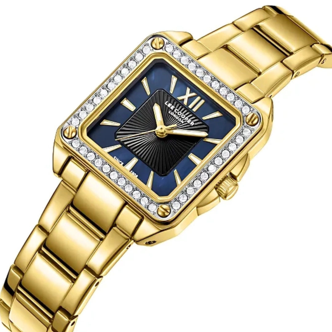 Lee Cooper Women Analog Gold Metal Band Watch, LC08127.190