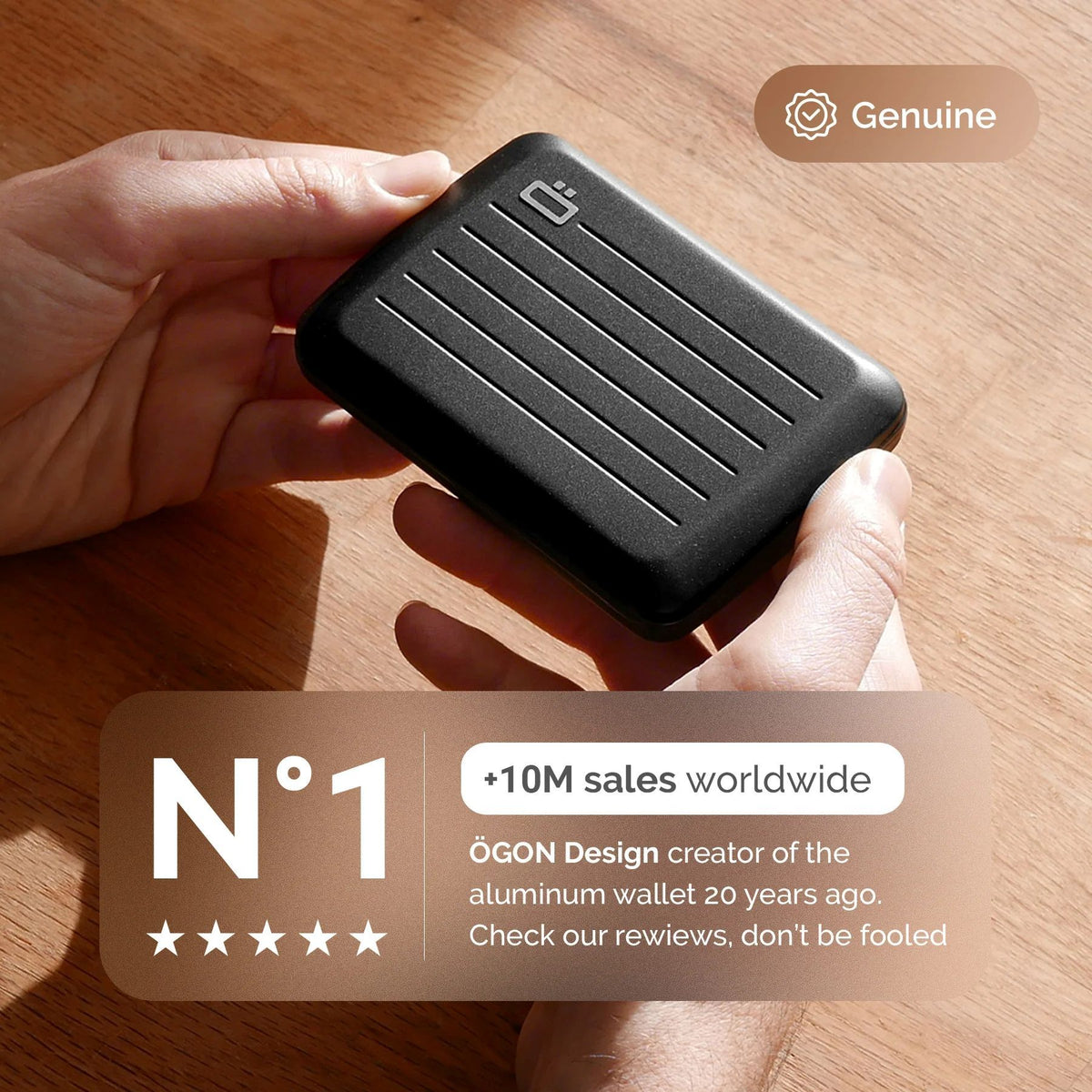 Ogon Oslo Aluminum Wallet Small Case Card Holder V2, Opium Black