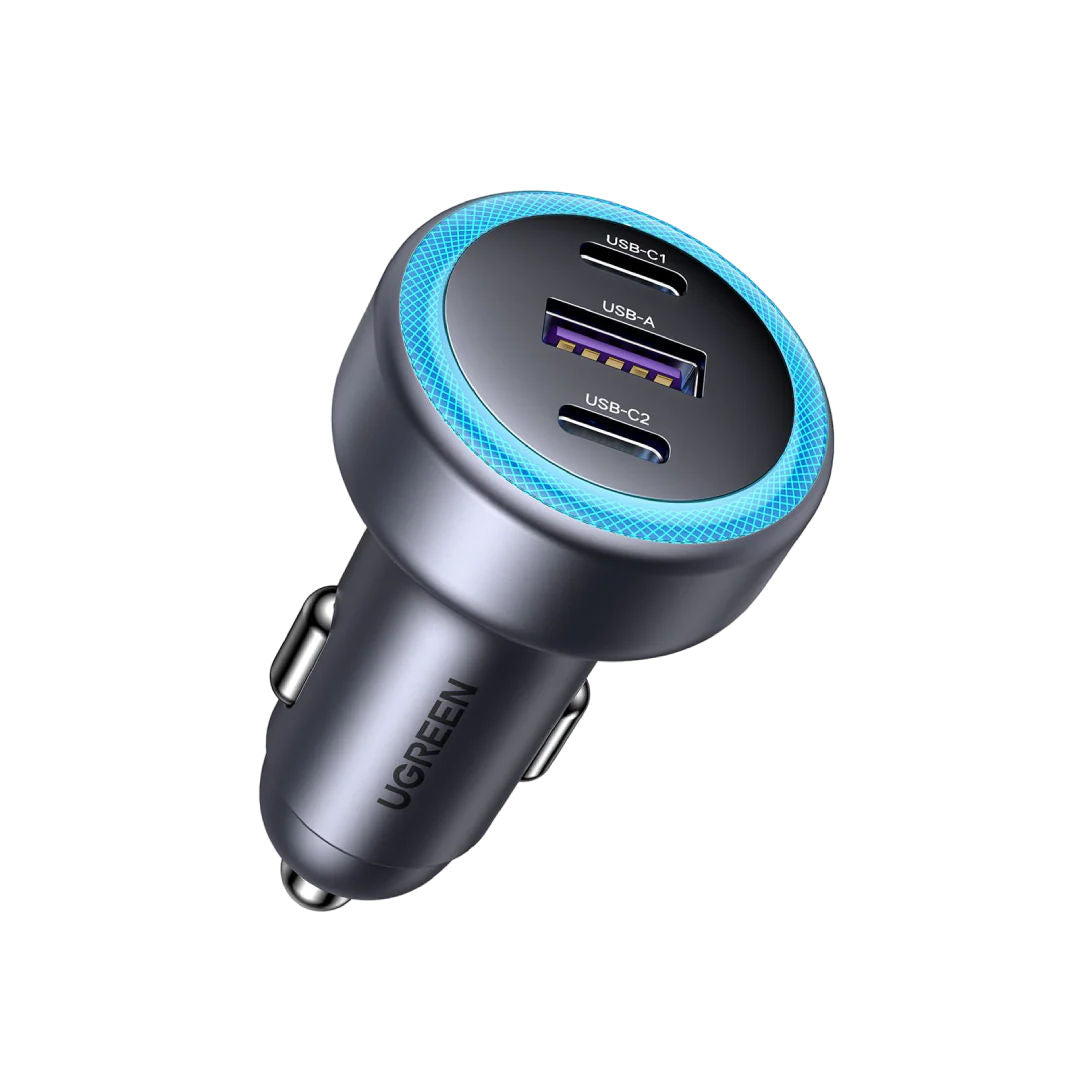 UGREEN CD130 52.5W Dual Port Car Charger with USB-C PD and USB-A QC Fast Charging