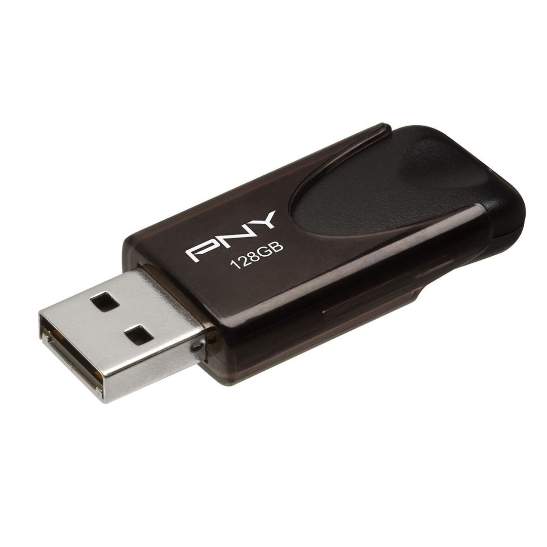 PNY Attach 4 128GB USB 2.0 Flash Drive, Black