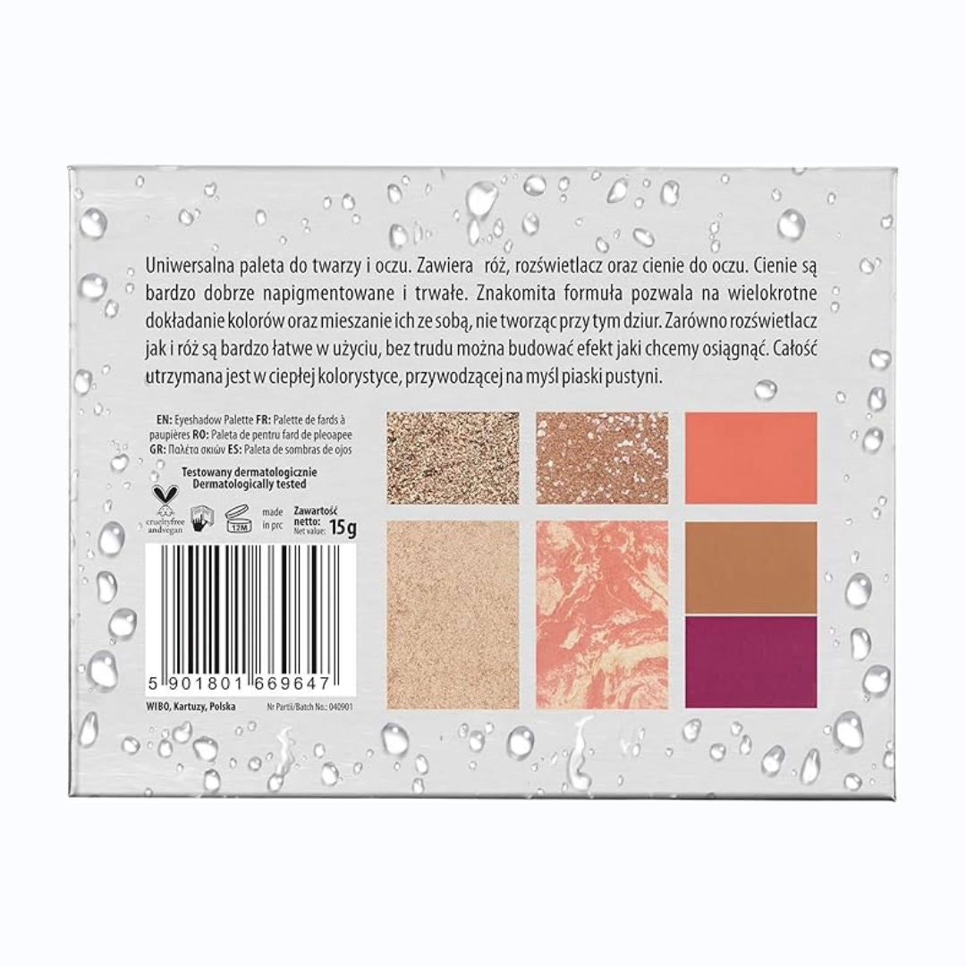 NAM Makeup Eyeshadow Palette with Blush and Highlighter, 17.5gm