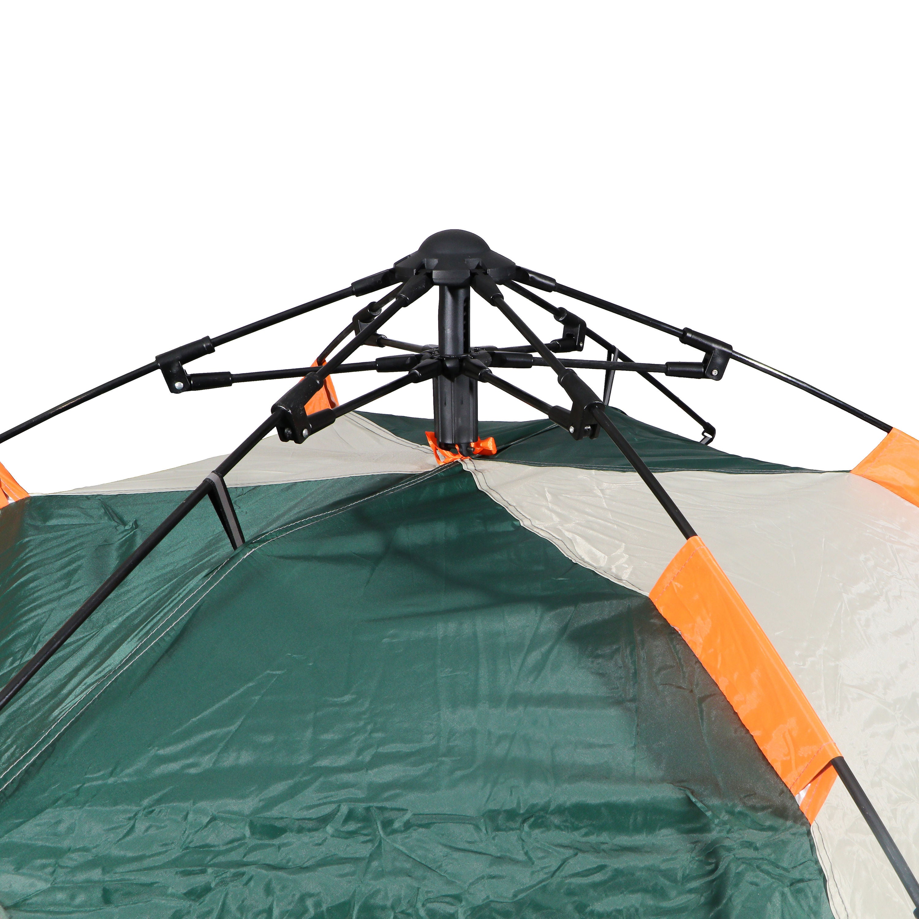 Automatic Pop-Up Hydraulic Camping Tent-Waterproof Outdoor Shelter, Green & Orange