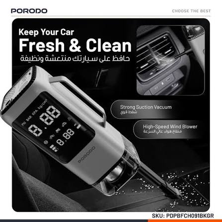 Porodo 6 IN 1 Multi-Functional Power Tool Jump Starter|Air Compresser|Powerbank-Grey