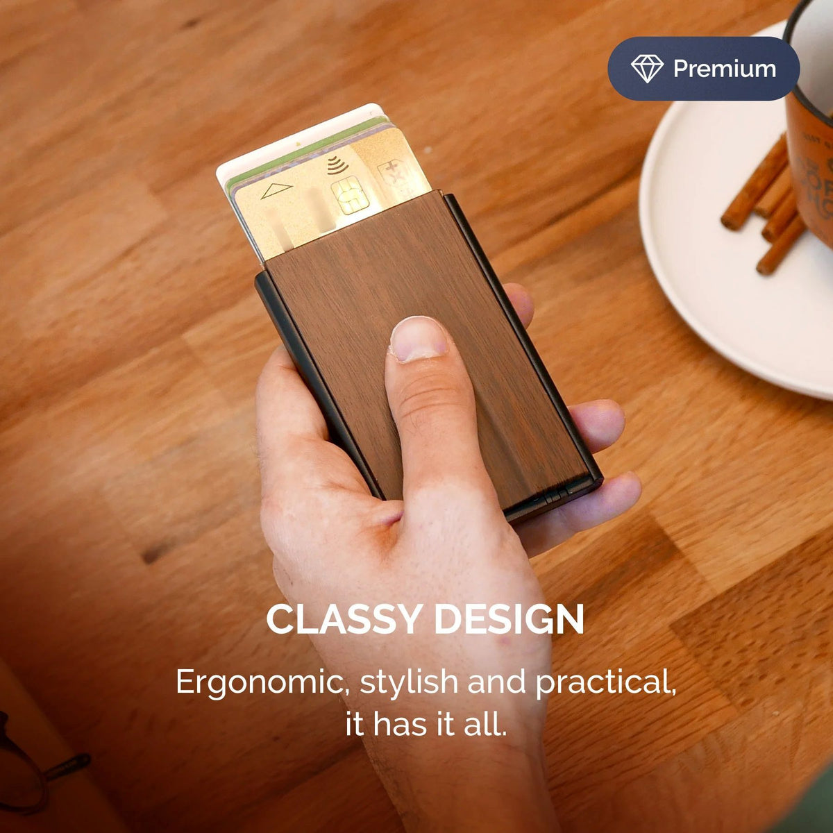 Ogon Automatic Slider Card Holder, Sequoia Effect