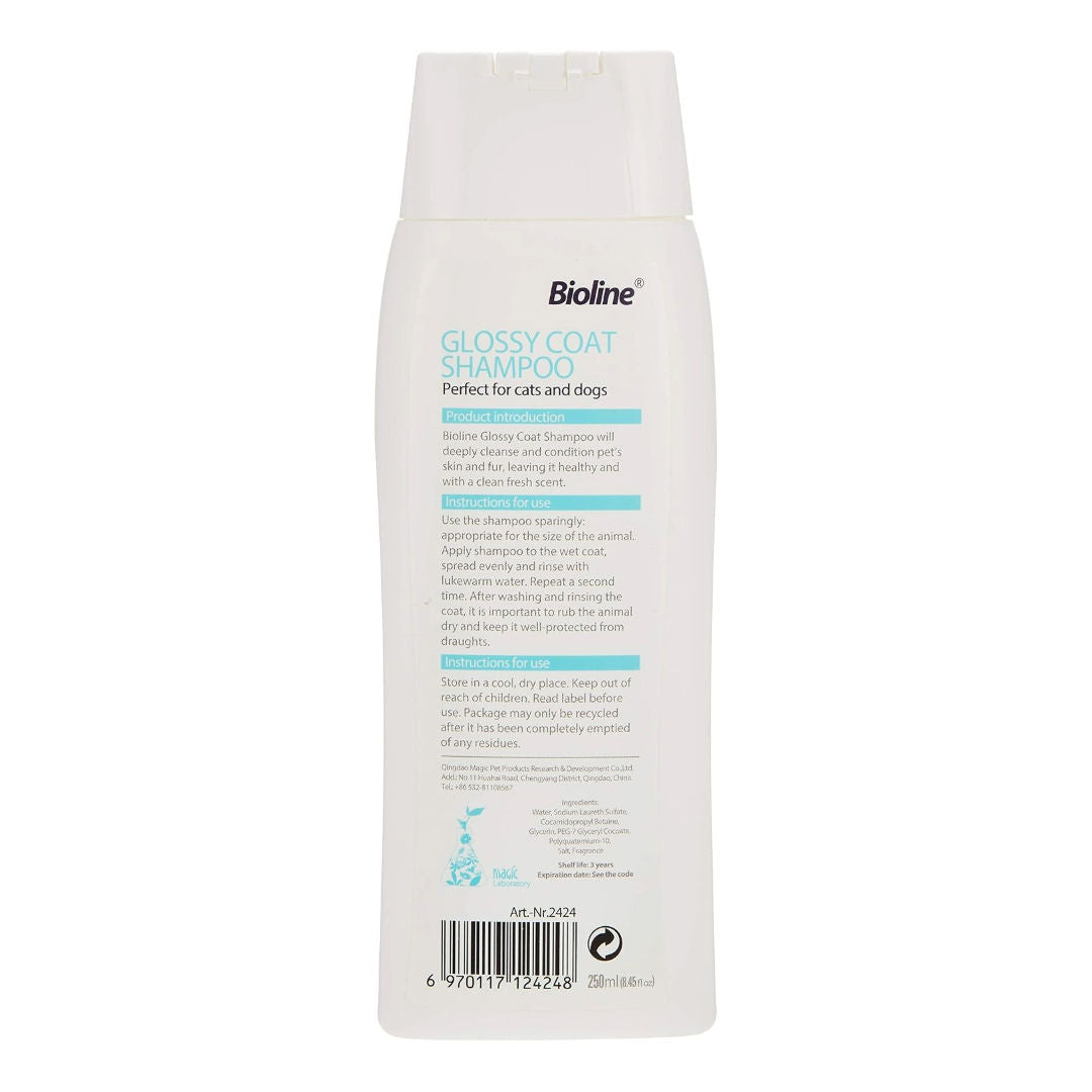 Bioline Glossy Coat Dry Shampoo For Dogs & Cats, 250ml