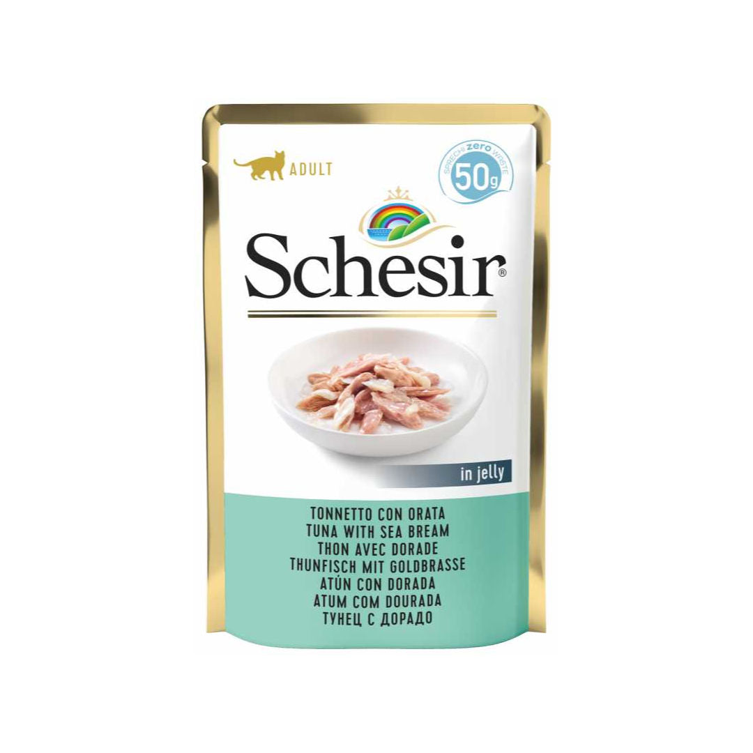 Schesir Tuna Jelly wet Cat Food Pouch, 85gm