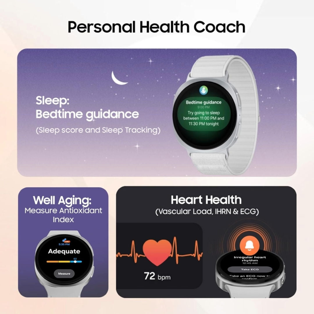 Samsung Galaxy Watch8 Bluetooth 40mm Smartwatch, Sapphire Glass & Armor Aluminum, 5ATM + IP68