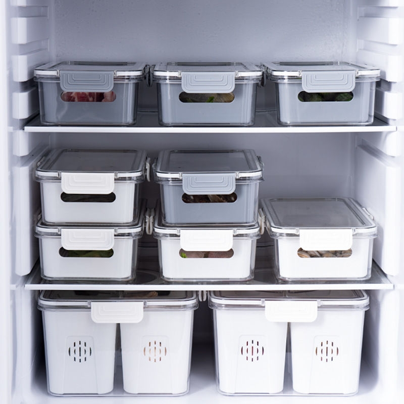 Portable 4-Compartment Fruit & Vegetable Storage Box - White