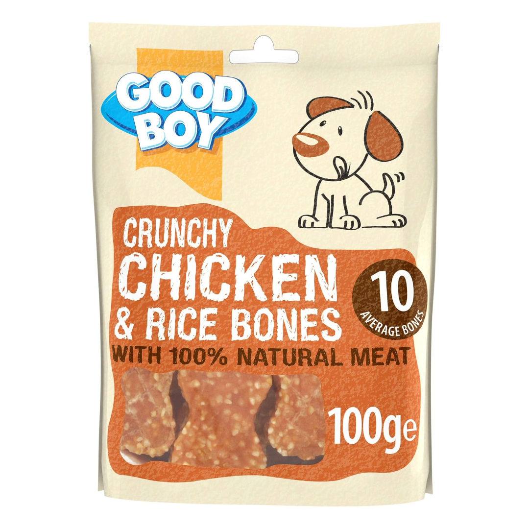 Good Boy Crunchy Chicken & Rice Bones Dog Treats, 100gm
