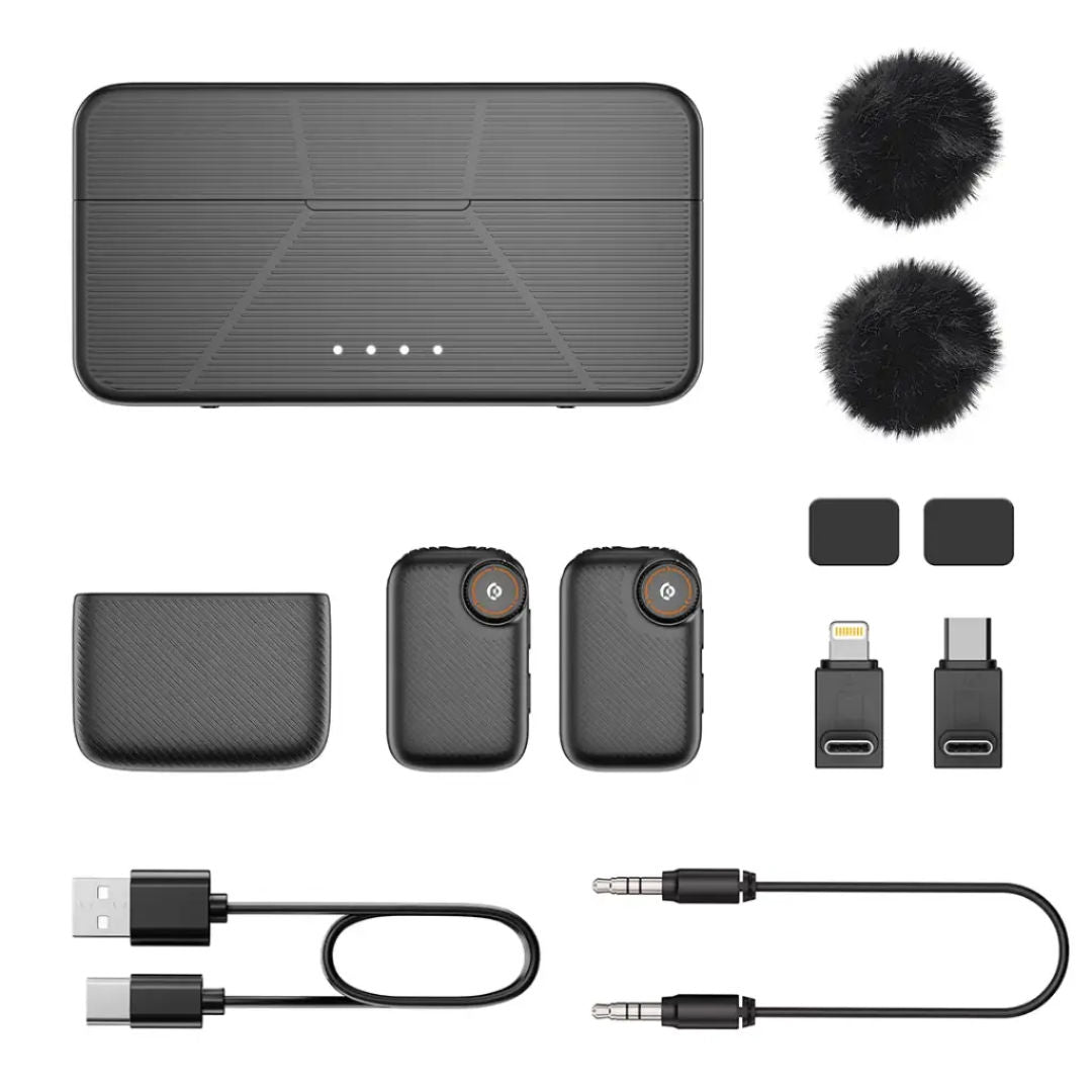 Powerology Pure Q1 AI Noise-Cancelling Microphone, Black