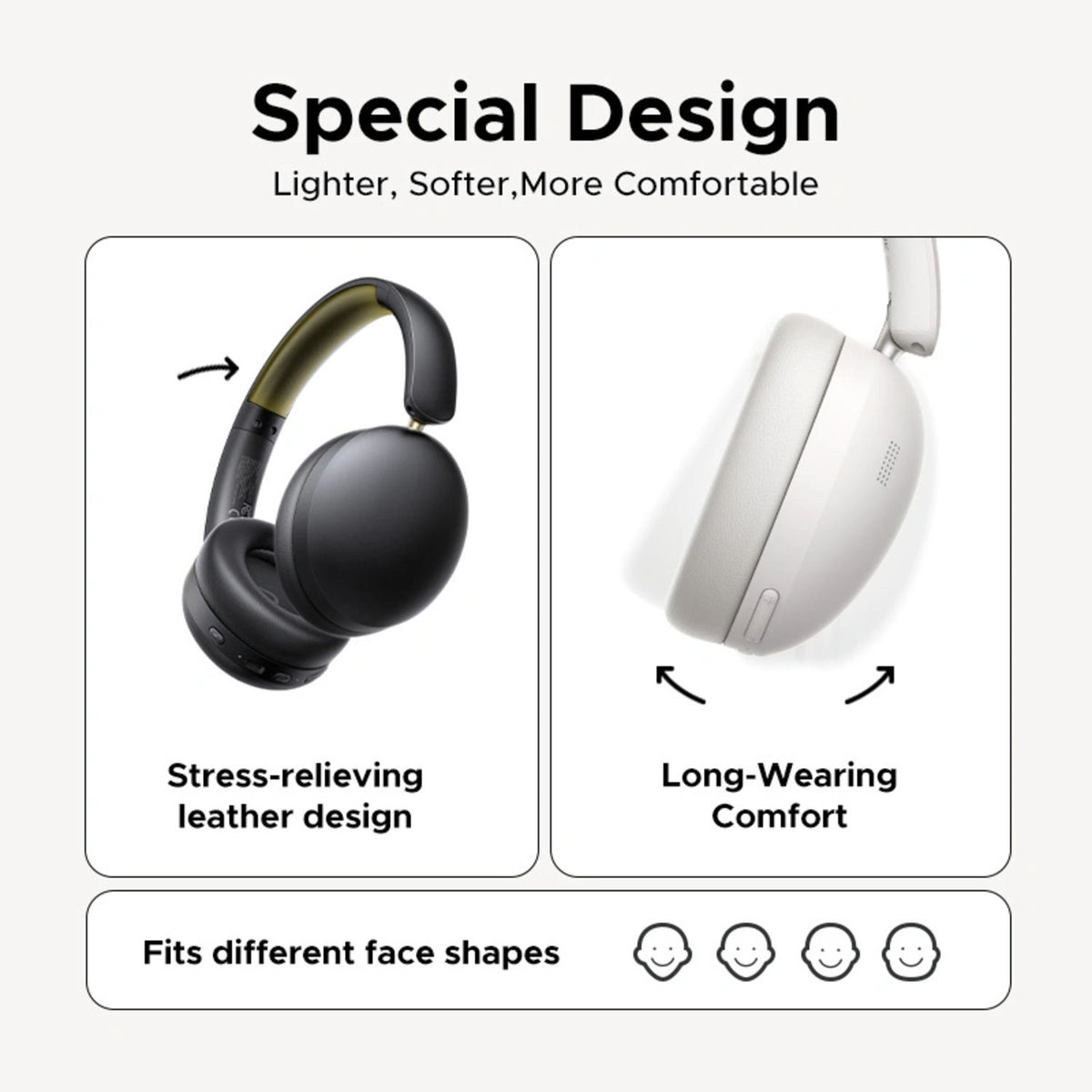 UGreen Studio Max2 Wireless Over-Ear Headphones, Bluetooth 5.3, Long Battery Life, Black, HP205