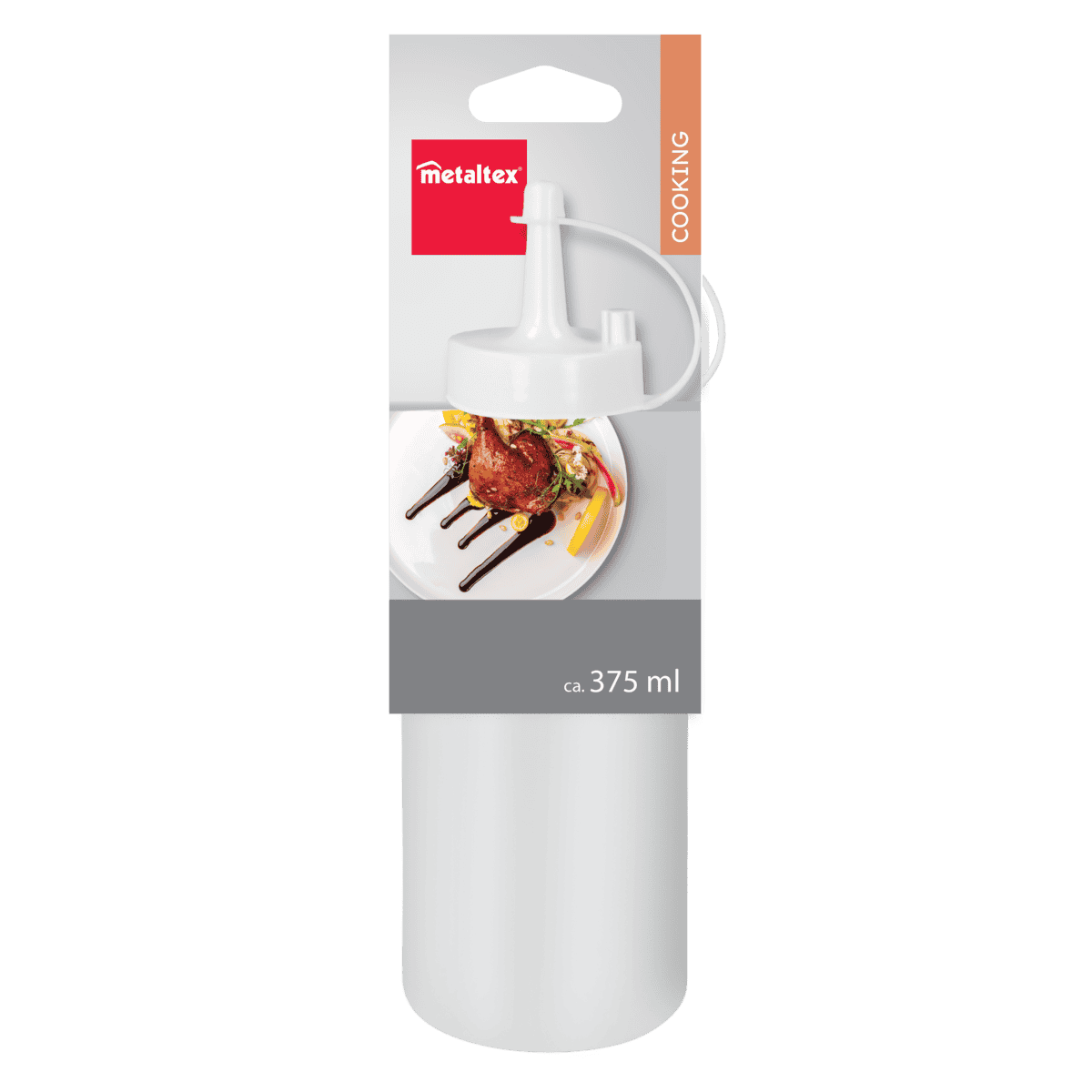 Metaltex Squeezable Sauce Bottle with Cap, 375ml