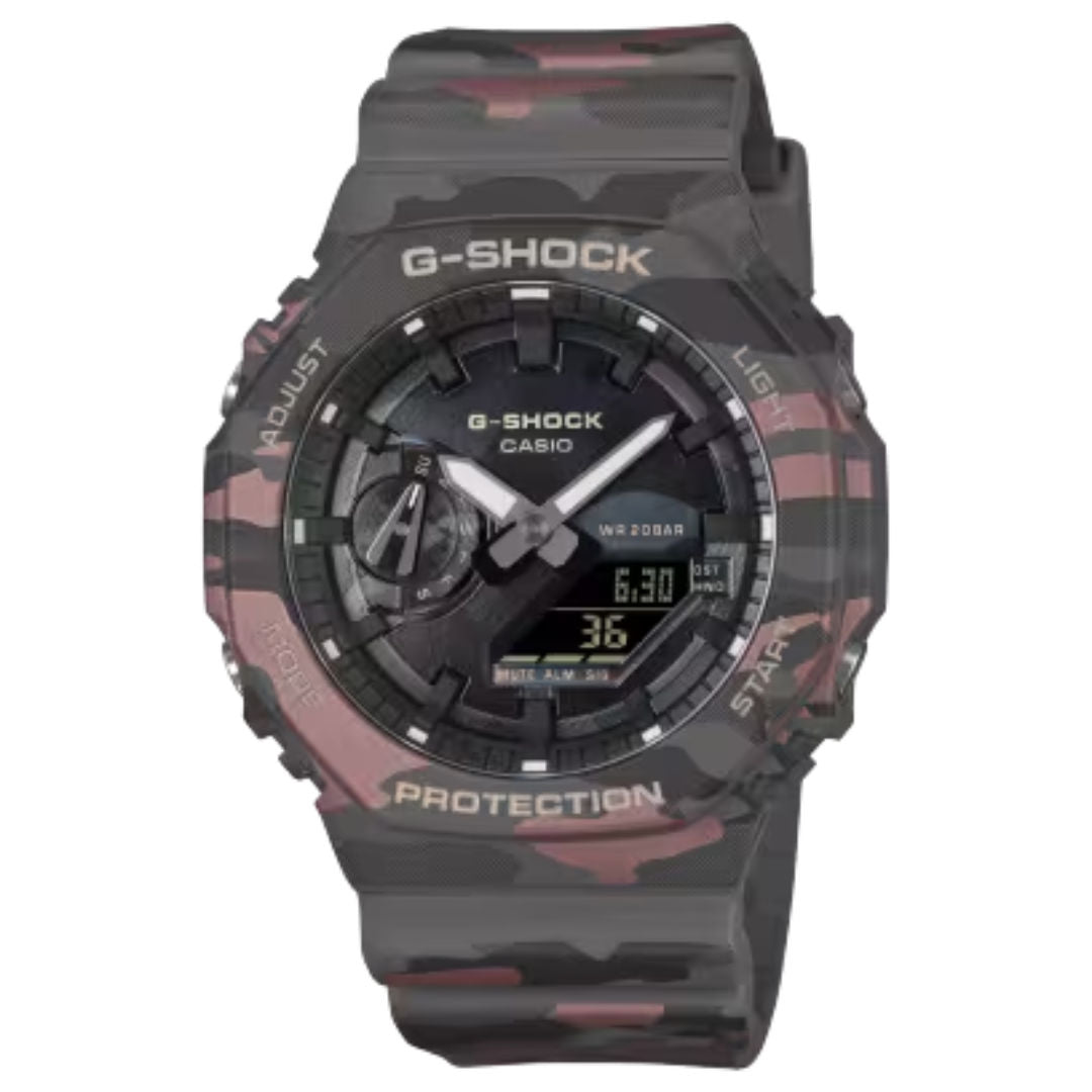 ساعة كاسيو G-Shock التناظرية-الرقمية من سلسلة 2100، طراز GA-2100CM