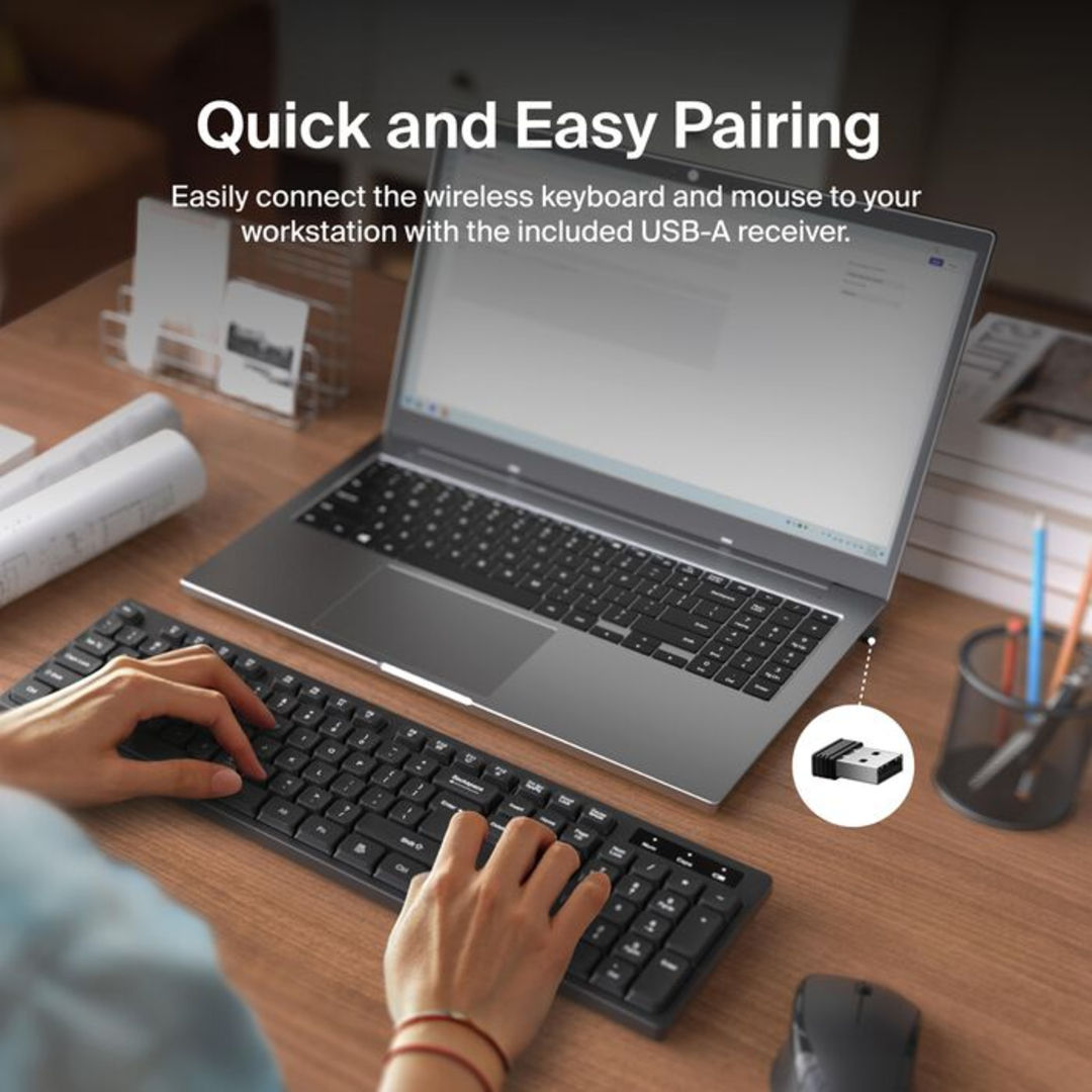 Belkin Connect Pro Wireless Keyboard and Mouse, Arabic English, Black