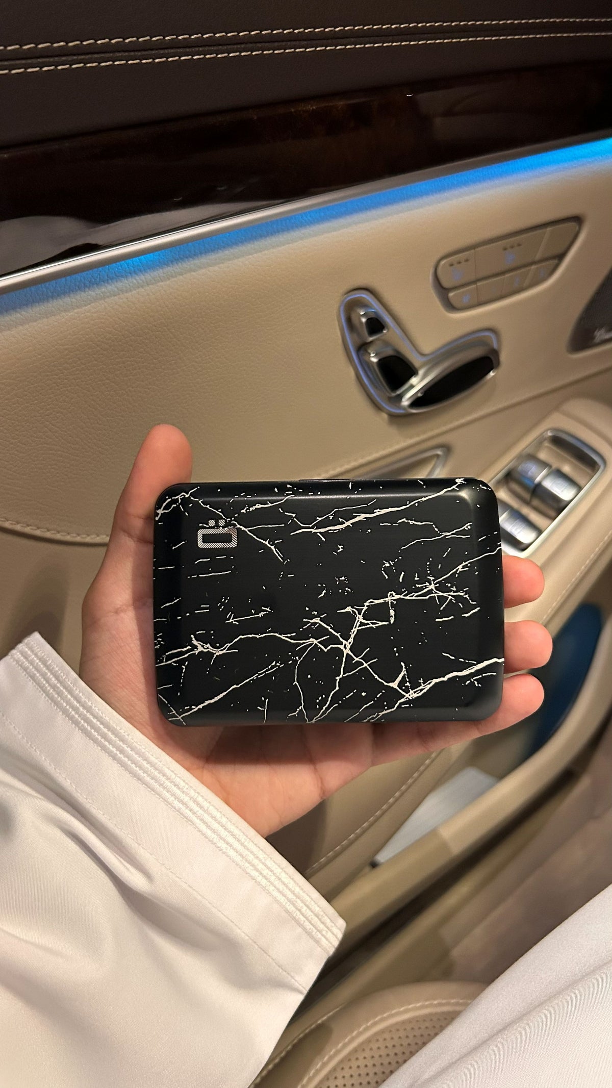 Ogon Oslo Aluminum Wallet Small Case Card Holder V2, Marble