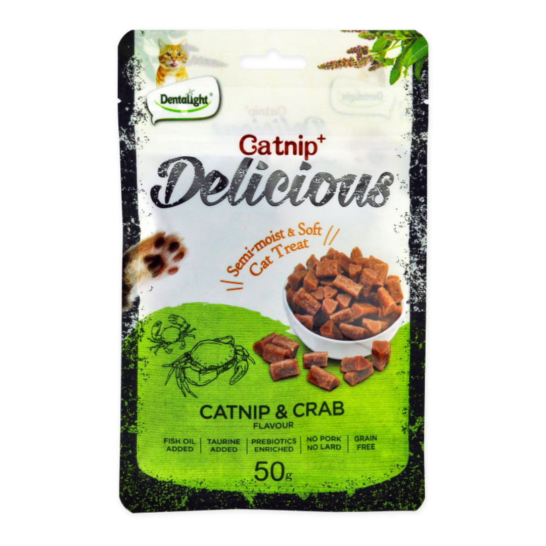Dentalight Catnip+ Semi Moist & Soft Cat Treat, 50gm