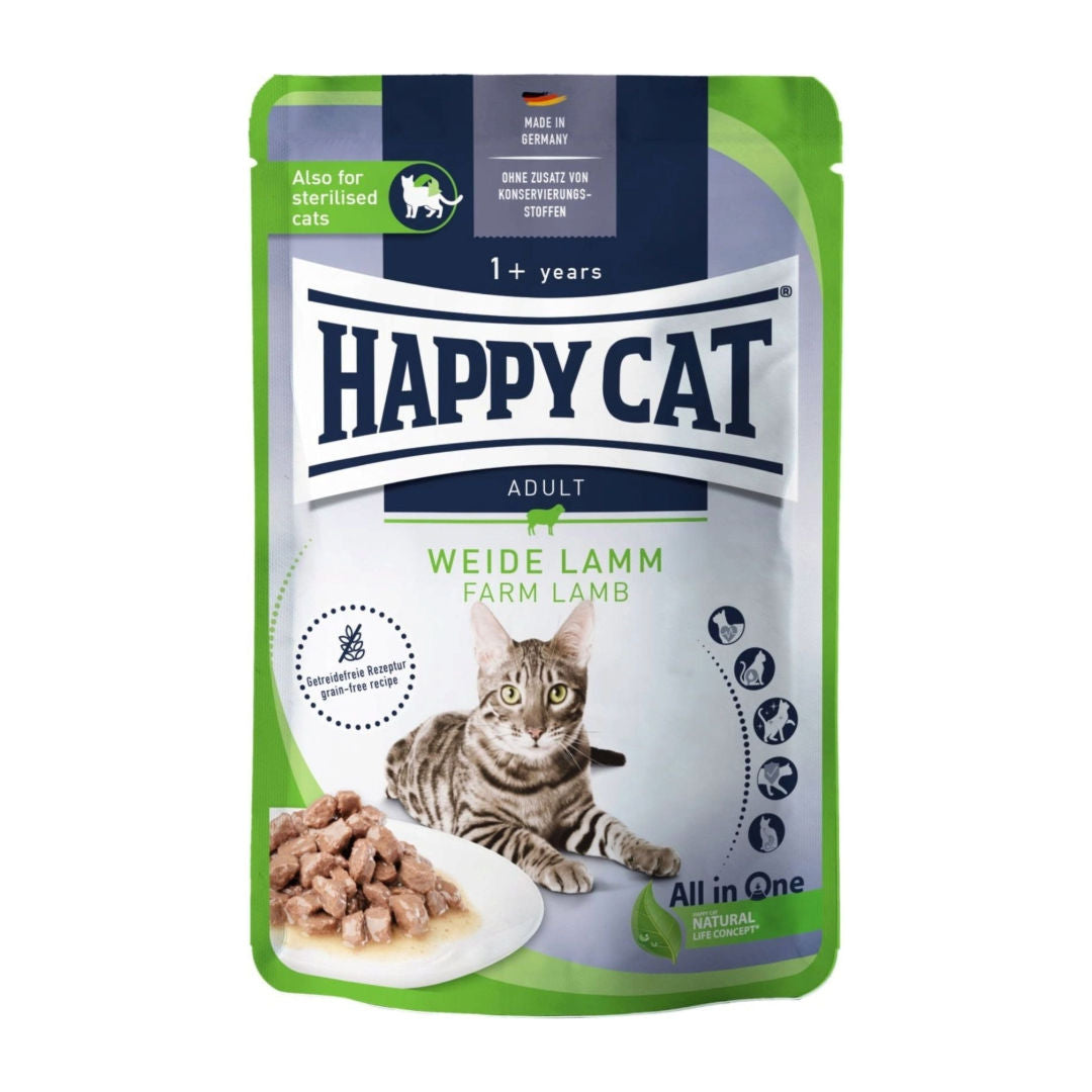 Happy Cat Meat In Sauce Lamb Wet Cat Food For Neutered Cats, 1+ Year Old, 85gm