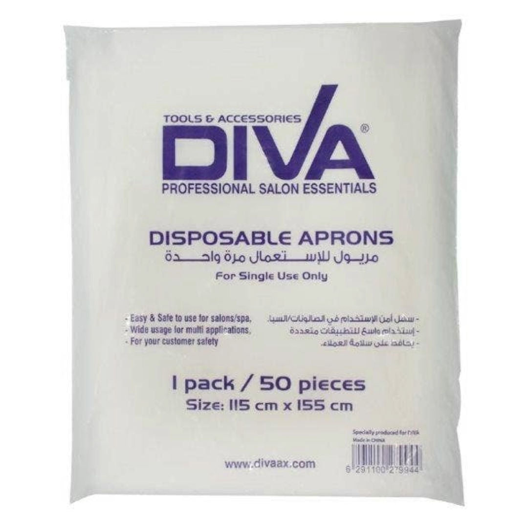 مئزر ديفا باربر للاستخدام مرة واحدة، 50 قطعة، عبوة