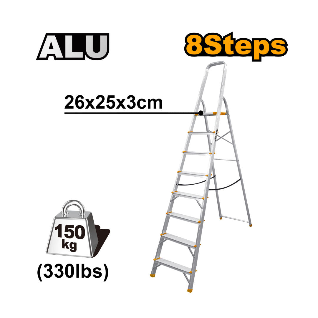 INGCO Aluminum Household Ladder, 150kg Load
