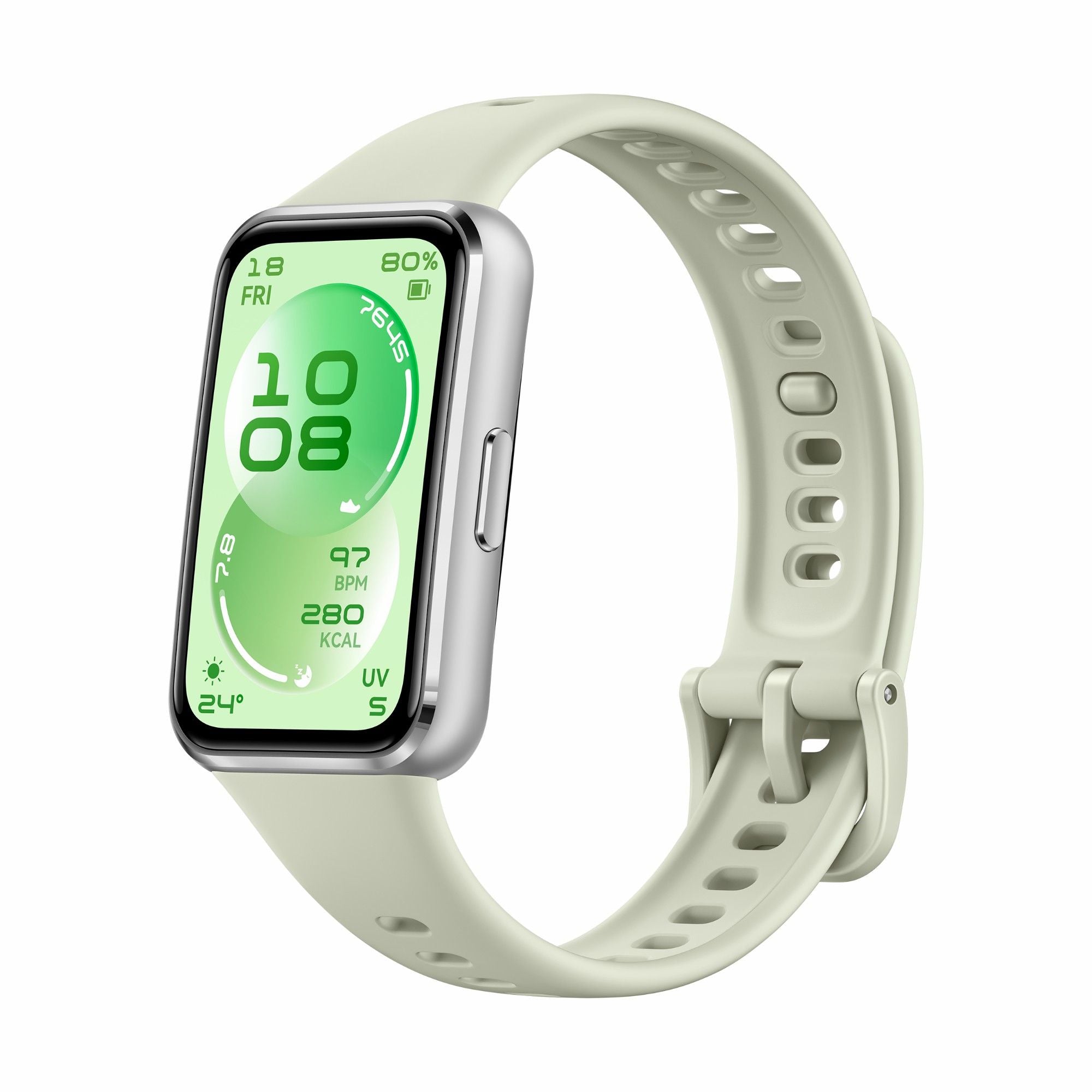 سوار اللياقة البدنية الذكي HUAWEI Band 11، هيكل من سبائك الألومنيوم مع حزام من الفلوروإيلاستومر