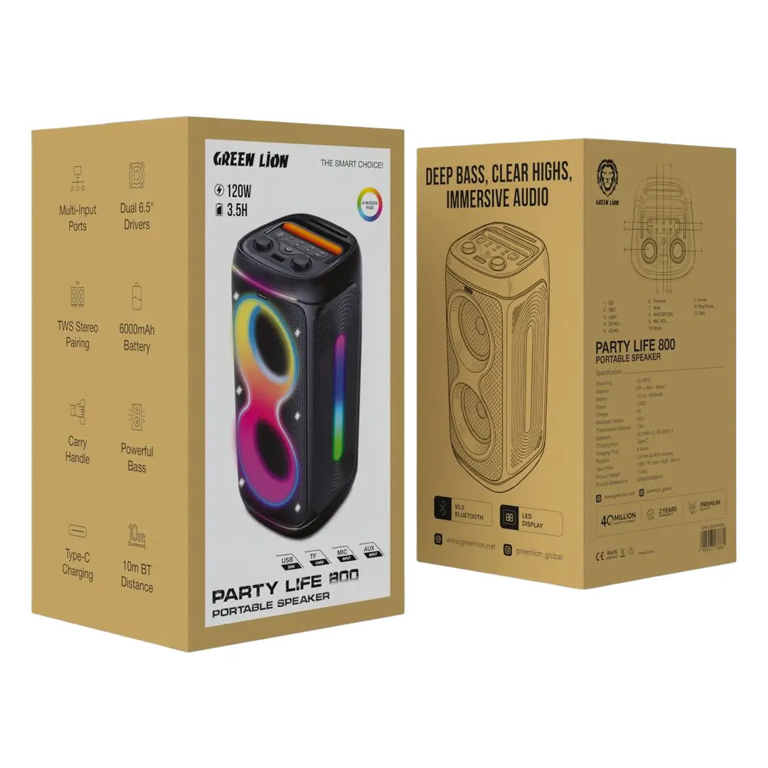 Green Lion Party Life 800 Speaker - Black