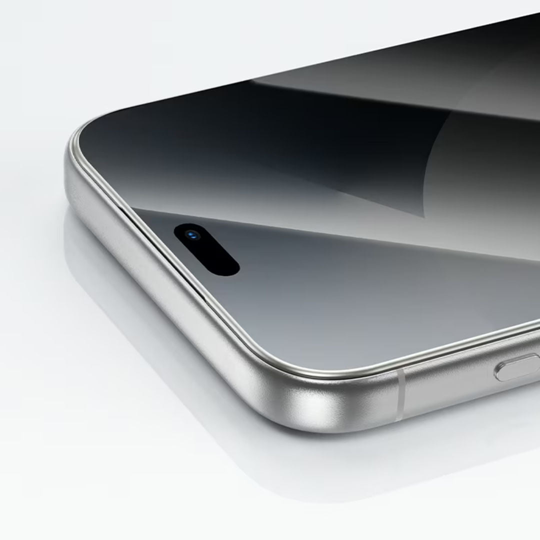 Hoco A44 Stainless Steel Frame Full Screen Anti-Spy Tempered Glass for iPhone 18 Pro, Privacy Protection, Stainless Steel Frame