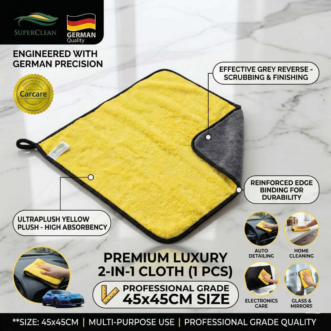 Super Clean Premium Luxury 2 in 1 Microfiber Cloth