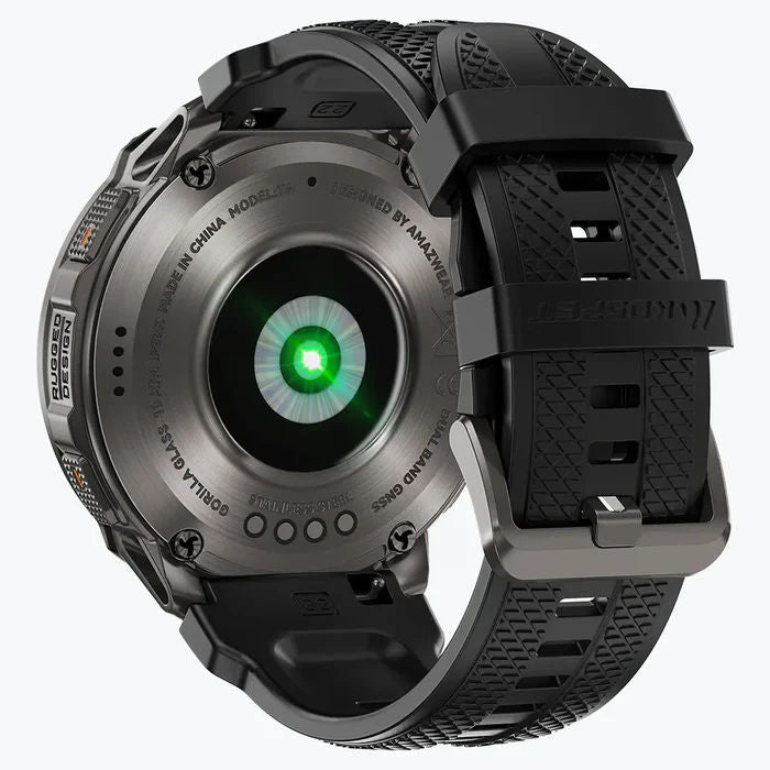 ساعة KOSPET TANK T4 الذكية المتينة المزودة بنظام GPS وشاشة AMOLED، وميزة الاتصال عبر البلوتوث، وخرائط تعمل دون اتصال بالإنترنت، ومقاومة للماء حتى عمق 100 متر