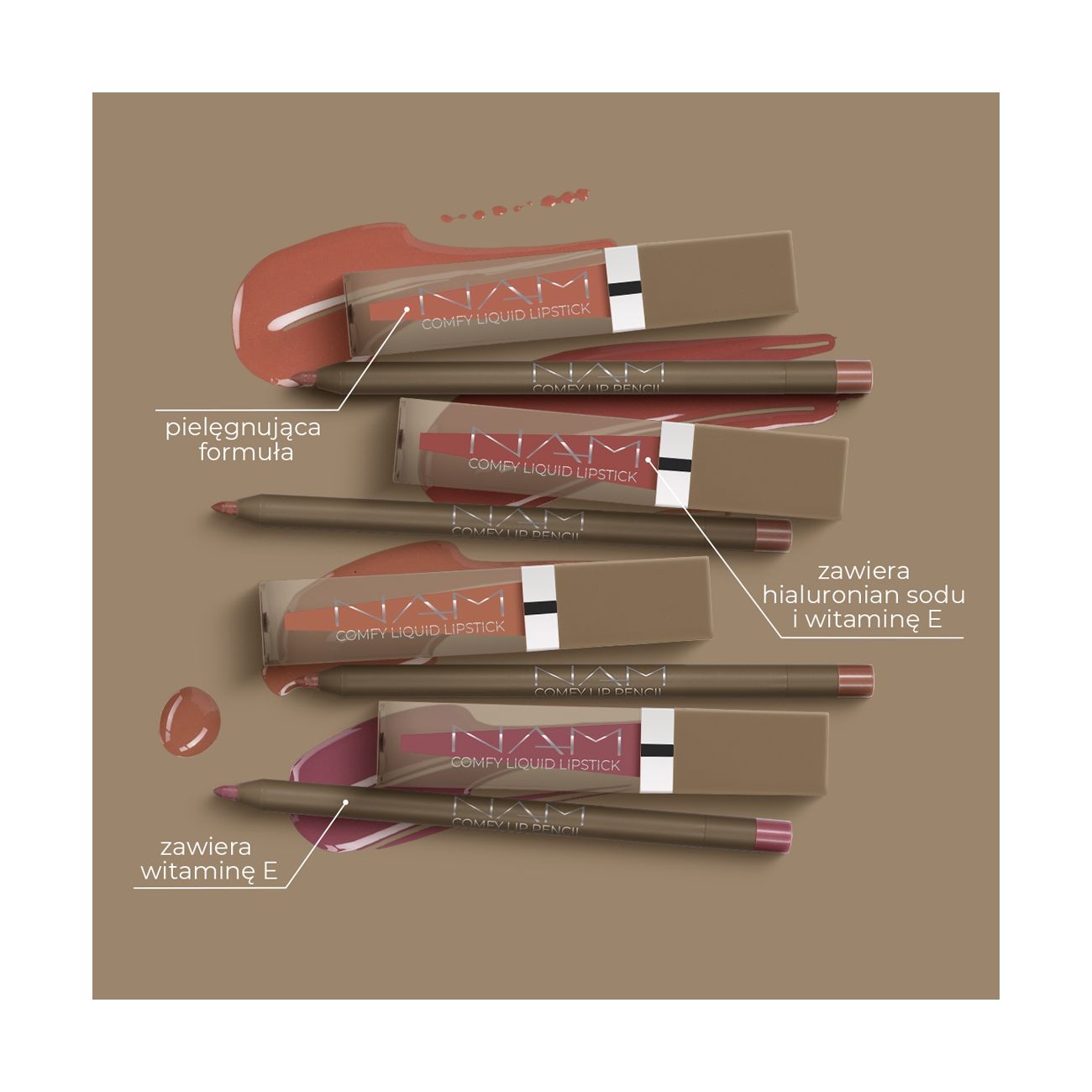 NAM Comfy Liquid Lipstick, Long-Lasting, Comfortable Matte Finish