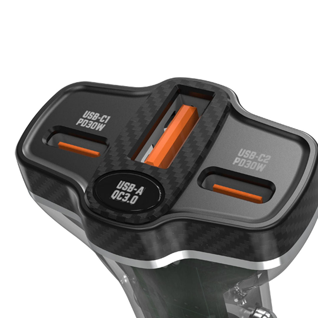 DUDAO R78-B USB+PD Fast Car Charger, 78W, Black