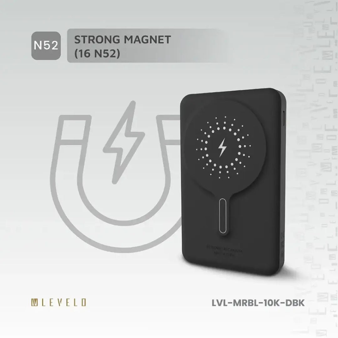 Levelo Marbella MagSafe Leather 10000mAh Power Bank, Fast Wireless Charging