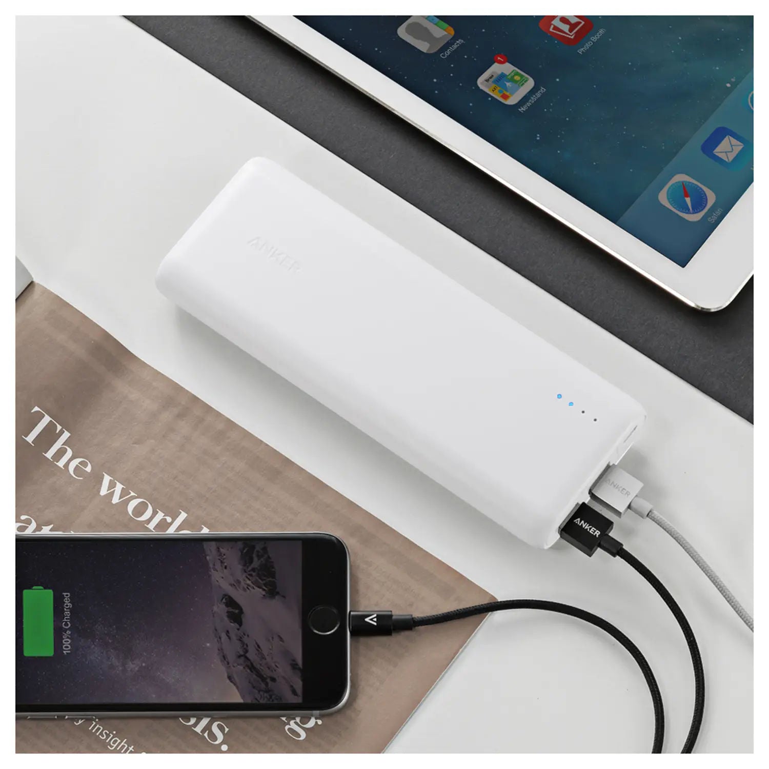 Anker PowerCore 15600mAh Power Bank with Dual USB Output, PowerIQ Fast Charging & 4.8A Output